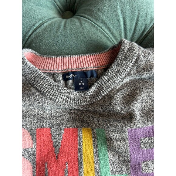 GAP Kids Pastel Rainbow Smile Sweater - Girls Size S - Picture 2 of 4